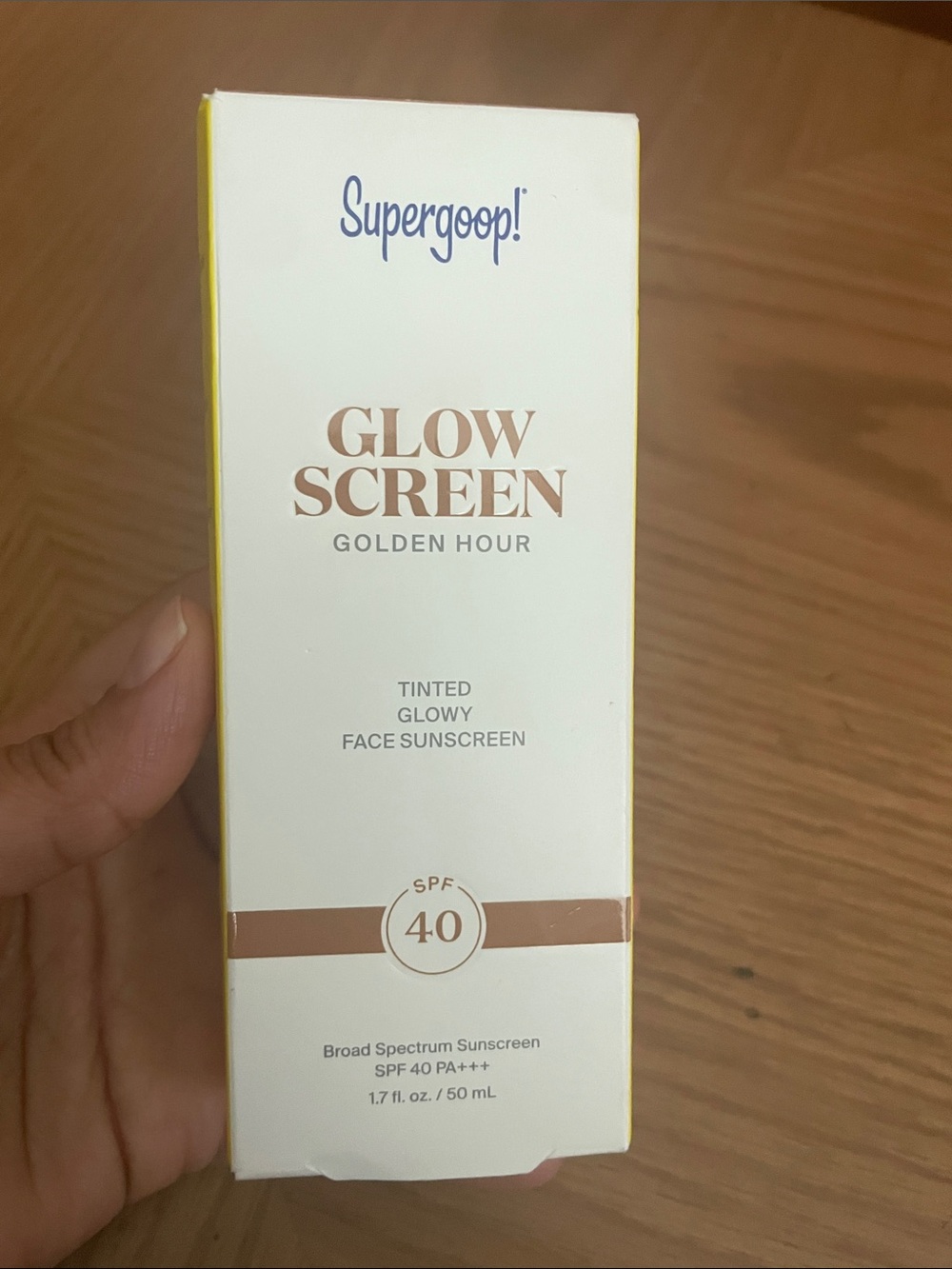 Supergoop! Glow Screen Tinted Face Sunscreen - White & Gold Accents